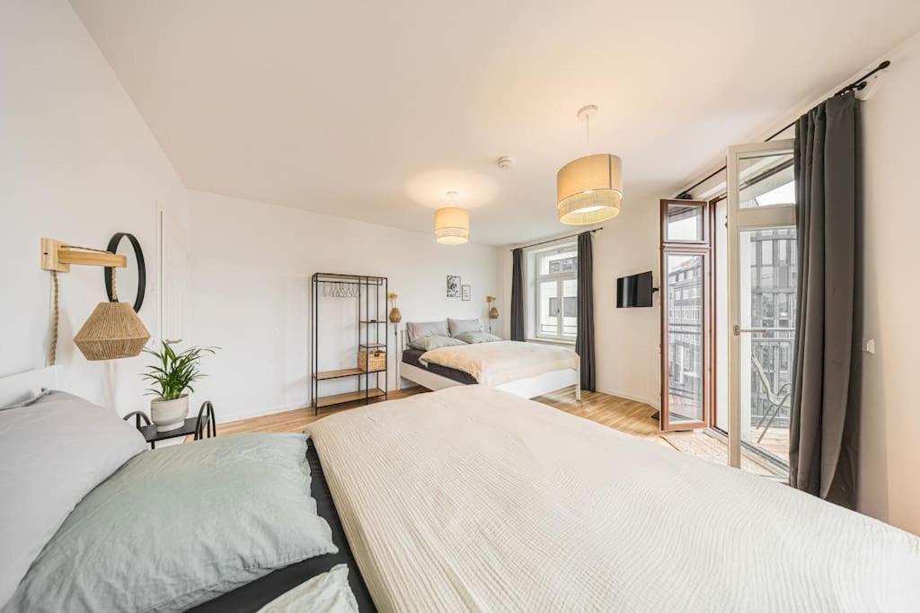 Stylisches Zentrales City-Apartment Mit 2 Balkonen Leipzig Dış mekan fotoğraf